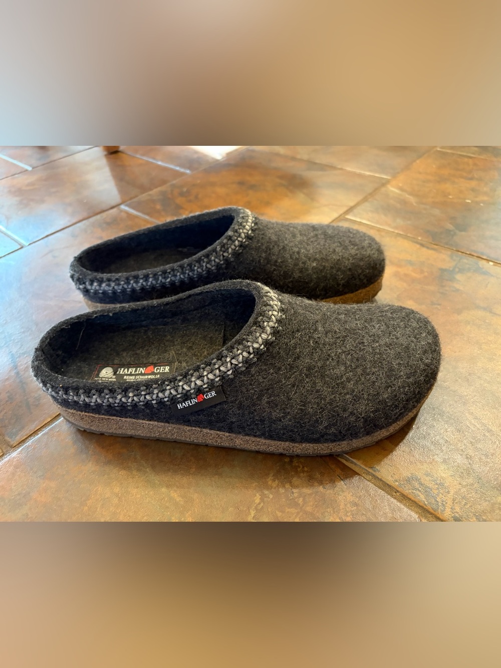 Unisex Haflinger Charcoal Gray Wool Slip-On Clogs